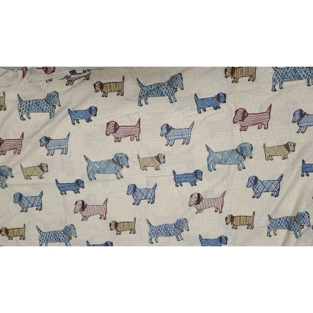 The Company Store Show Dogs Flannel Standard Pillow Sham Dachshund Set/2 NEW